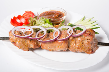 Grilled kebab meat