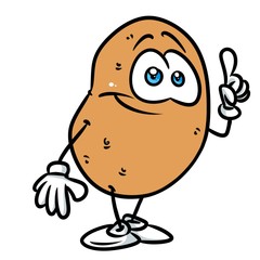 Potatoes character vegetable cartoon illustration isolated image
