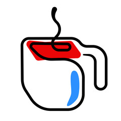 Coffee drink or cup of tea color icon