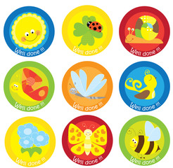 motivational  stickers set with nice nature elements