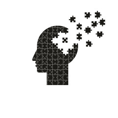 Head man puzzles strategy. Vector EPS 10