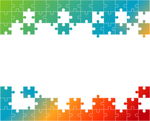 Vector Abstract white background made from colors puzzle pieces and place for your content