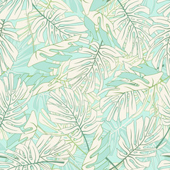 Tropical palm leaves. - 113417782