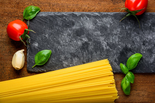 Yellow Spaghetti and Copy Space