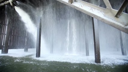 The cooling system of a nuclear reactor. Cooling tower. Inside view