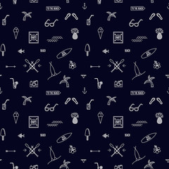 Summer line art beach pattern