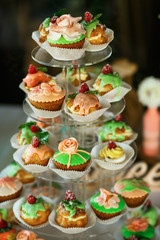 The cakes on the banquet