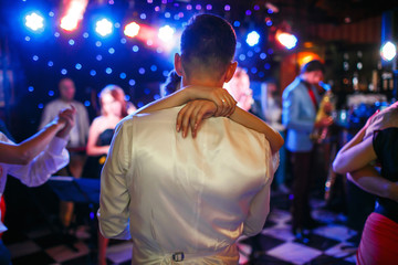 The first dance by brides on the dancefloor