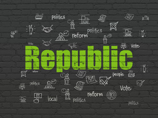 Politics concept: Republic on wall background