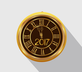 Happy New Year 2017 - Old clock.