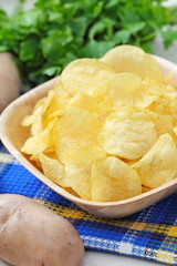 Potato chips in bowl