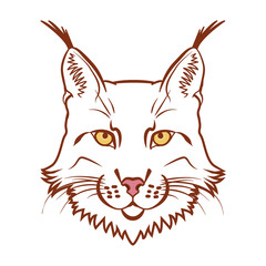 Lynx mascot logo. Head of lynx isolated vector illustration