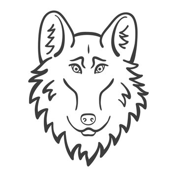 Wolf head Logo Mascot Emblem. Good cartoon wolf