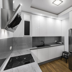 Induction hob in kitchen