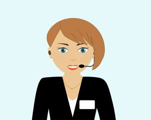 Support service. Girl - operator.