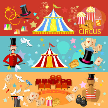 Circus banner circus performance tent magic hat tricks