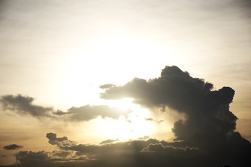 Clouse up Cloud on evening sky in sunset time