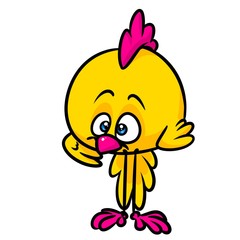 
Yellow bird cartoon illustration isolated image animal character 
