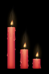 red candle burning