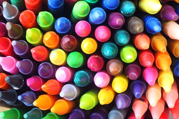 colorful oil pastel as background.
