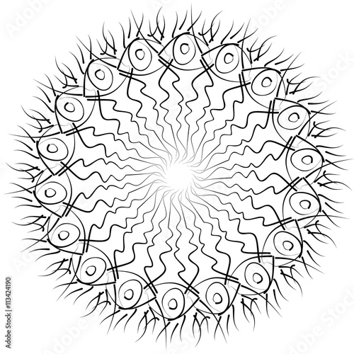 Black Mandala For Coloring Vector Page Art Design Intricate