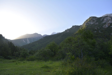 dawn in the mountains