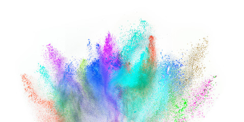 Freeze motion of colored dust explosion.