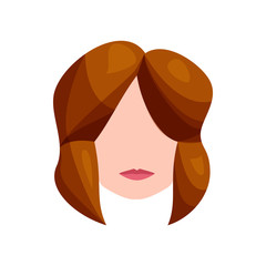 Female hairstyle icon, cartoon style