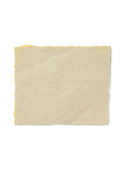Piece of note paper on white background