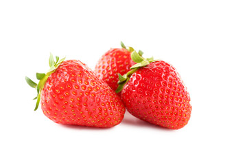 Strawberries isolated on a white background