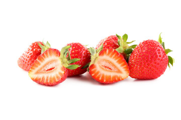 Strawberries isolated on a white background