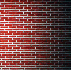 Background of red brick wall, close up