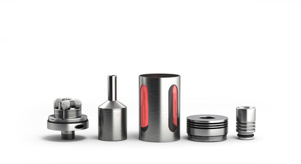 serviced atomizer in disassembled form for soaring electronic ci