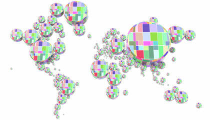 Mappa 3D Terra con cilindri e materiali diversi