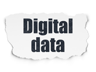 Data concept: Digital Data on Torn Paper background
