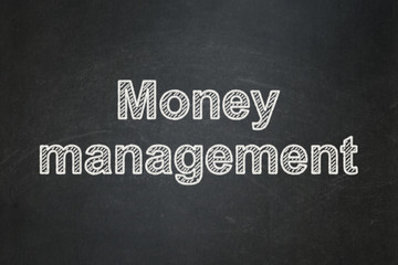 Obraz premium Money concept: Money Management on chalkboard background