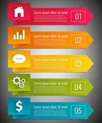 Infographic design template. Business concept with 5 options, parts, steps or processes. Vector