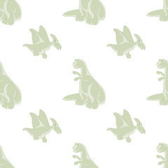Seamless pattern. Funny dinosaurs