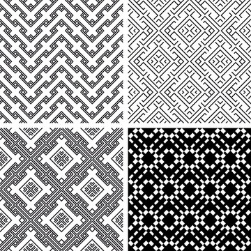 Set of backgrounds with simple lines patterns
