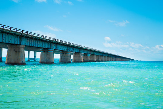 View of the old Seven Mile Bridge along the Florida Keys