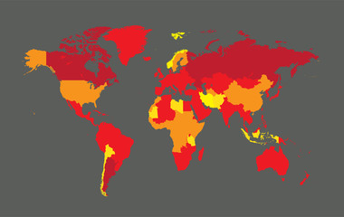 world map red vector