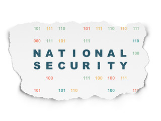 Safety concept: National Security on Torn Paper background