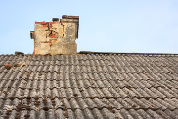 Old cracked chimney
