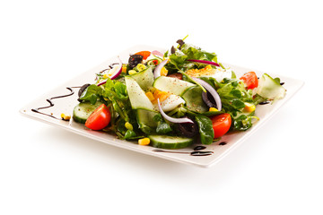 Boiled eggs and vegetables