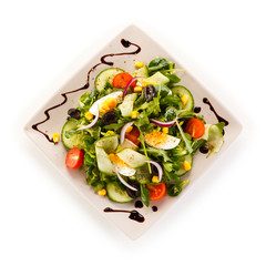 Boiled eggs and vegetables