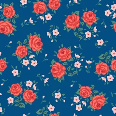 Möbelaufkleber Rose seamless pattern © Vasileva