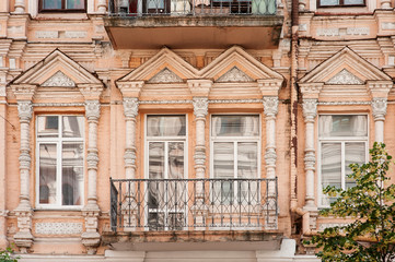 ancient architecture building with windows in classic style
