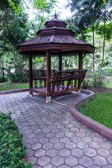 Thai Wood pavilion in park