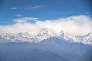 Fototapeta na wymiar Dhaulagiri mountain landscape in Nepal
