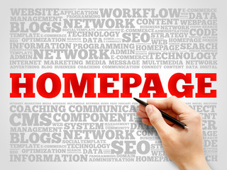 Homepage word cloud, business concept